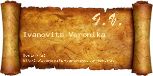 Ivanovits Veronika névjegykártya